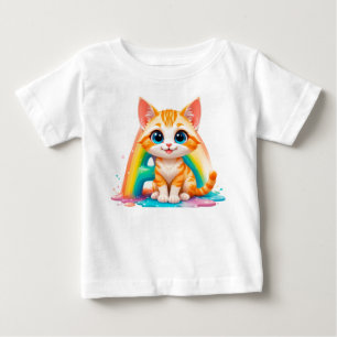 T-shirt Pour Bébé Chaton orange mignon de dessin animé