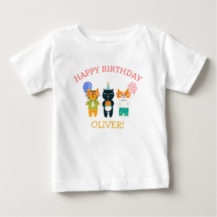 T-shirt Pour Bébé Chats amusants Kitty Anniversaire Invité d'honneur