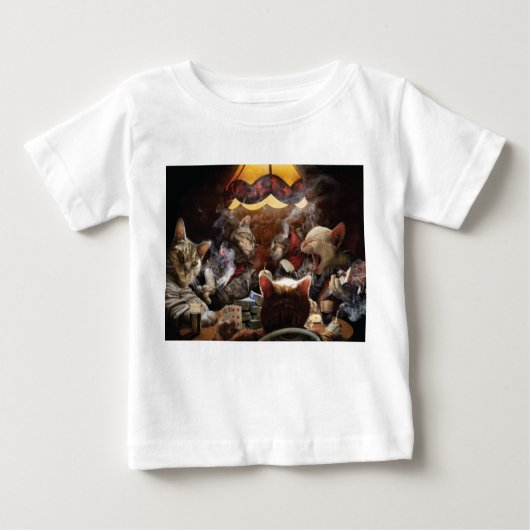 T-shirt Pour Bébé Chats jouant au poker (Devant)