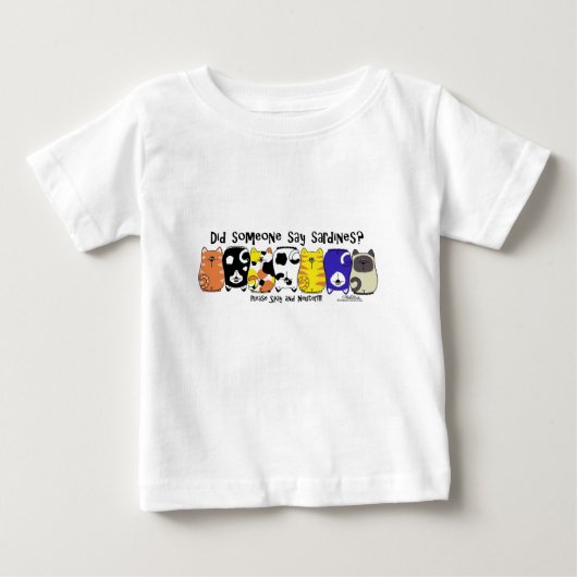 T-shirt Pour Bébé Chats Sardine (Devant)