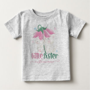 T-shirt Pour Bébé Chats sous parapluie fleuri personnalisable petite