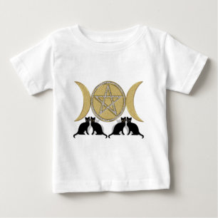 T-shirt Pour Bébé Chats triples païens de pentagone étoilé de dé