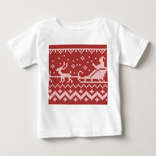 T-shirt Pour Bébé Chaudron moche Le Père Noël traîne et rennes (Devant)
