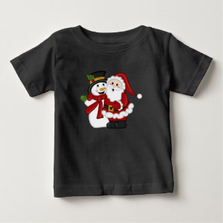 T-shirt Pour Bébé Chaussures en toile De Noël pour tu bois