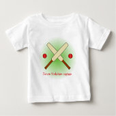 T-shirt Pour Bébé Chauve-souris cricket texte personnalisé rouge ver (Devant)