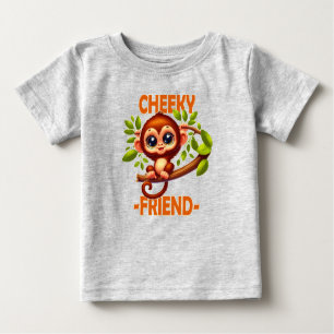 T-shirt Pour Bébé Cheeky Friend pun Cute Baby Monkey sur dessin anim