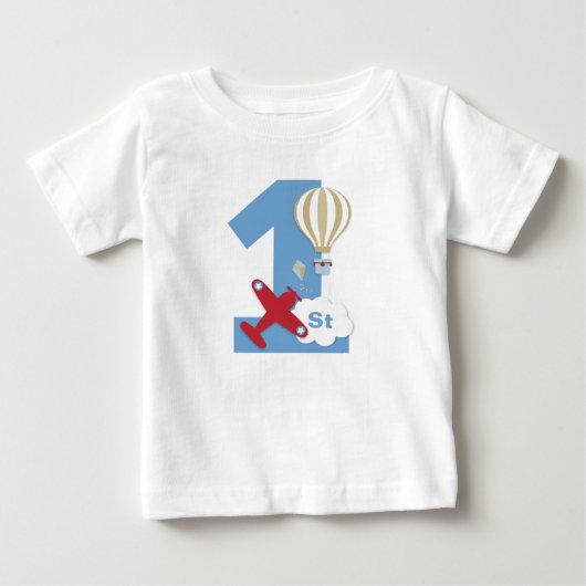 T-shirt Pour Bébé Chemise 1er anniversaire de l'avion (Devant)