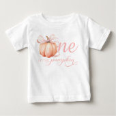 T-shirt Pour Bébé Chemise 1er anniversaire petite citrouille (Devant)