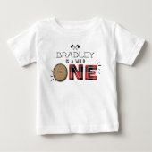 T-shirt Pour Bébé Chemise à carreaux rustique pour garçon, 1er anniv (Devant)