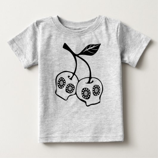 T-shirt Pour Bébé Chemise Apple crâne florale (Devant)