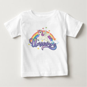T-shirt Pour Bébé Chemise arc-en-ciel de licorne bébé