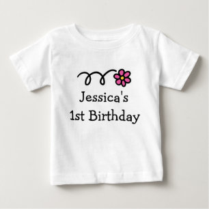 T-shirt Pour Bébé Chemise bébé 1er anniversaire Nom de fille perso