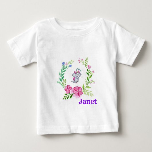 T-shirt Pour Bébé Chemise bébé éléphant floral (Devant)