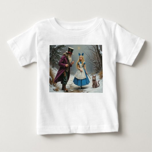 T-shirt Pour Bébé Chemise blanche bébé Alice hiver (Devant)