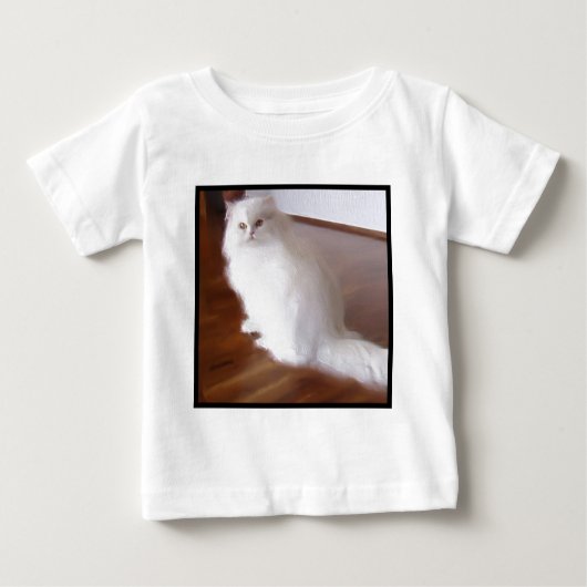 T-shirt Pour Bébé Chemise blanche de bébé de chat persan (Devant)
