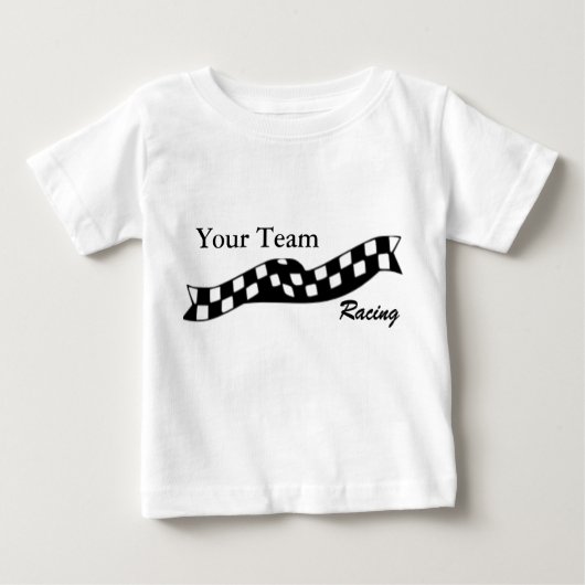 T-shirt Pour Bébé Chemise Checkered de nourrisson d'équipe de course (Devant)