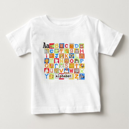 T-shirt Pour Bébé Chemise d'alphabet (Devant)