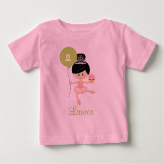 T-shirt Pour Bébé Chemise d'anniversaire Ballerina asiatique
