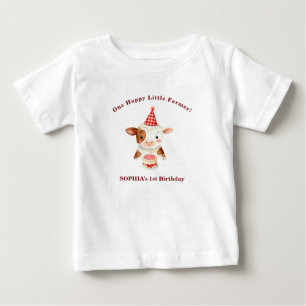 T-shirt Pour Bébé Chemise d'anniversaire d'animal de ferme Un petit