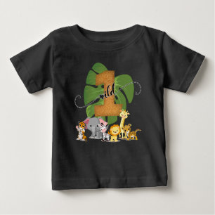 T-shirt Pour Bébé Chemise d'Anniversaire de la jungle sauvage