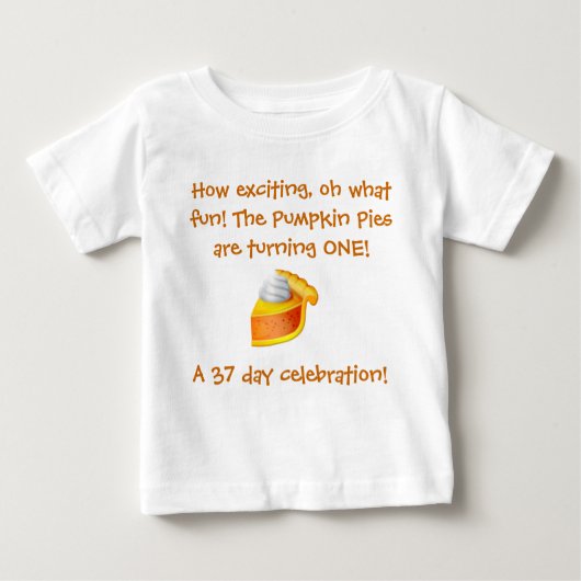 T-shirt Pour Bébé Chemise d'anniversaire de tarte de citrouille (Devant)