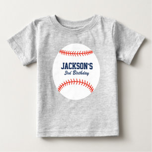 T-shirt Pour Bébé Chemise d'anniversaire personnalisée de baseball