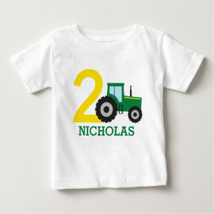 T-shirt Pour Bébé Chemise d'anniversaire personnalisée du tracteur a