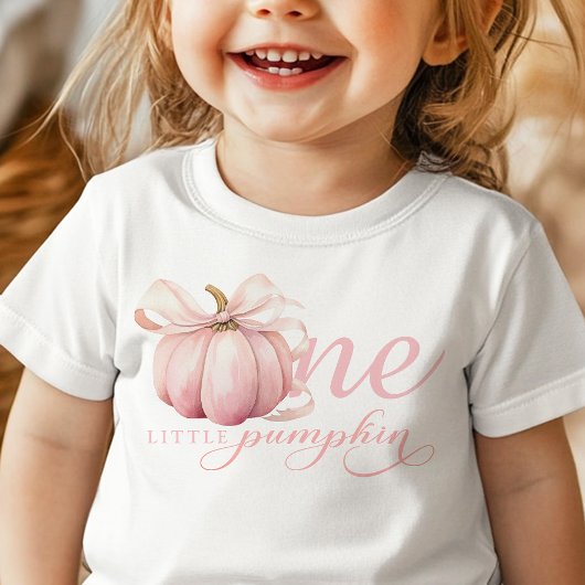 T-shirt Pour Bébé Chemise de 1er anniversaire Citrouille Rose