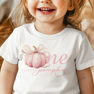 T-shirt Pour Bébé Chemise de 1er anniversaire Petite Citrouille Rose