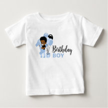 Chemise de 1er anniversaire pour garçon afro-améri