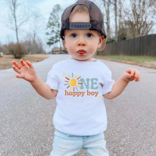 T-shirt Pour Bébé Chemise de 1er anniversaire pour un garçon heureux