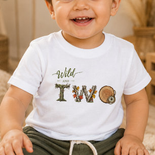 T-shirt Pour Bébé Chemise de 2e anniversaire Woodland Wild and Two B