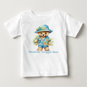 T-shirt Pour Bébé Chemise de bébé Ourson Bleu personnalisée