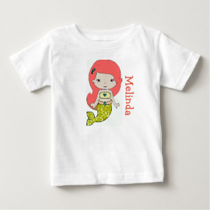 T-shirt Pour Bébé Chemise de bébé Sirène personnalisée