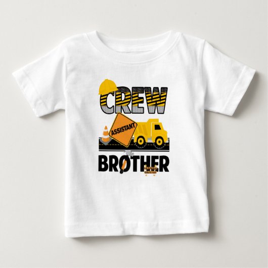 T-shirt Pour Bébé Chemise de construction, Camion de vidage Annivers (Devant)