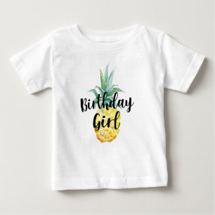T-shirt Pour Bébé Chemise de fille d'anniversaire d'ananas