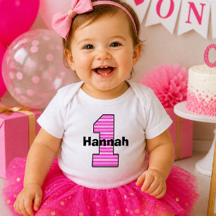 T-shirt Pour Bébé Chemise de fille pour premier anniversaire avec ra