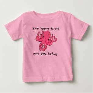 T-shirt Pour Bébé Chemise de la Saint-Valentin Octopus
