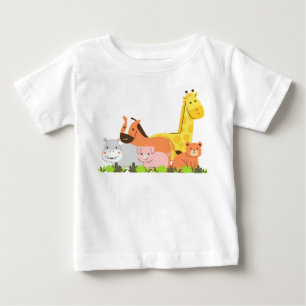 T-shirt Pour Bébé Chemise de l'équipe d'animaux mignons dessin animé