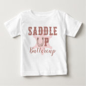 T-shirt Pour Bébé Chemise de naissance rose Saddle Up Buttercup West (Devant)