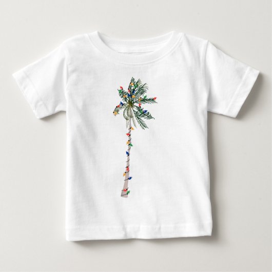 T-shirt Pour Bébé Chemise de palmier de Noël (Devant)