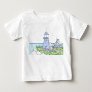 T-shirt Pour Bébé Chemise de phare pourpre; bébé