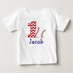T-shirt Pour Bébé Chemise de première année de baseball personnalisa