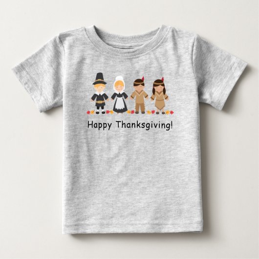 T-shirt Pour Bébé Chemise de thanksgiving pour le bébé - gris (Devant)