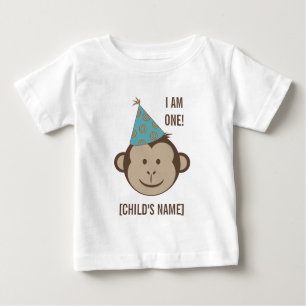 T-shirt Pour Bébé Chemise de visage de singe d'anniversaire