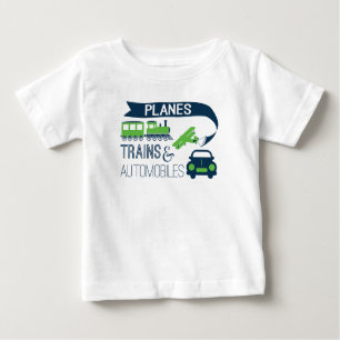 T-shirt Pour Bébé Chemise d'enfants de trains et d'automobiles