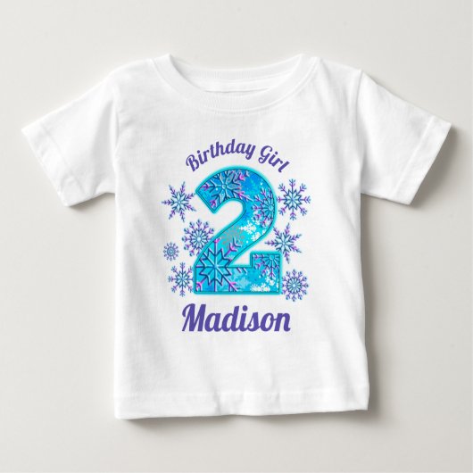 T-shirt Pour Bébé Chemise deux ans d'anniversaire de neige (Devant)