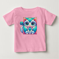 Chemise d'illustration de chat carré, Chat aux gro