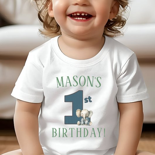 T-shirt Pour Bébé Chemise Eléphante Premier Anniversaire