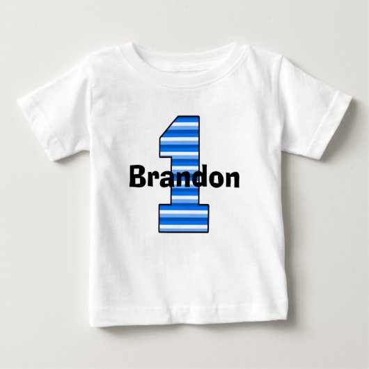 T-shirt Pour Bébé Chemise Garçon Première Anniversaire Bleue (Devant)